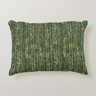 Coussins Décoratifs Noël Faux Tissus Verts Fils Rouges