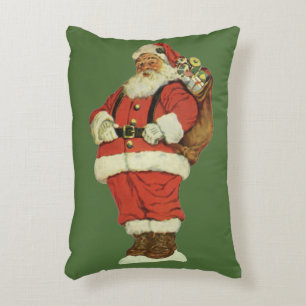 Coussins Décoratifs Noël vintage, Père Noël victorien avec des jouets