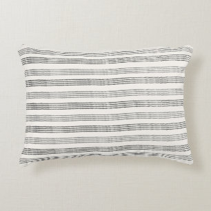 Coussins Décoratifs Noir Gris Moderne Minimaliste Rayure Boho 