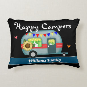 Coussins Décoratifs Nom de famille personnalisé Happy Campers