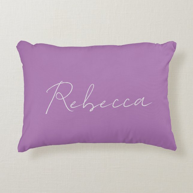 Coussins Décoratifs Nom minimaliste manuscrit Plain Lavender rose (Devant)