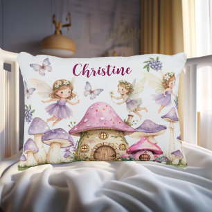 Coussins Décoratifs Nom personnalisé Fées magiques Champignons roses