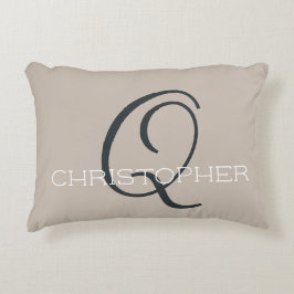 Coussins Décoratifs Nom personnalisé Q Taupe neutre initiale Taupe