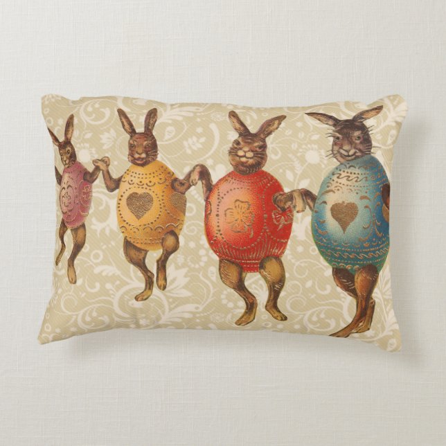 Coussins Décoratifs Oeufs dansants lapins de Pâques (Dos)