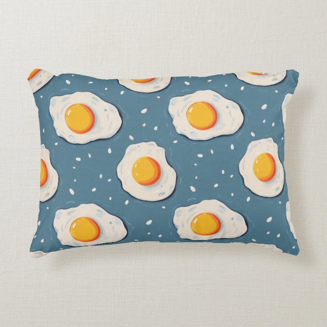 Coussins Décoratifs Oeufs frits sur le bleu (Devant)