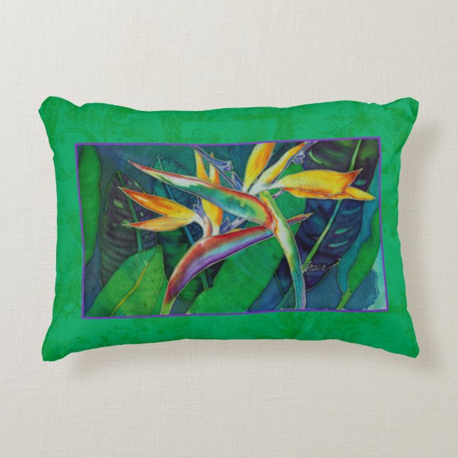 Coussins Décoratifs Oiseau du Paradis aquarelle (Devant)