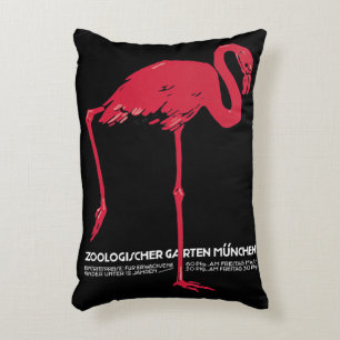 Coussins Décoratifs Oiseau flamant rose vintage au zoo de Munich en Al