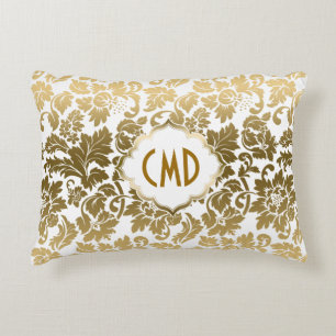 Coussins Décoratifs Or Floral Damask