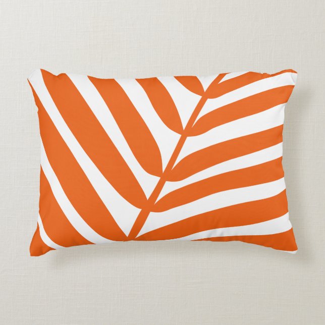 Coussins Décoratifs Orange feuille de palme (Devant)