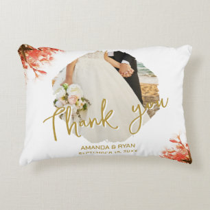 Coussins Décoratifs Orange Oleander Fleurs Merci photo Mariage