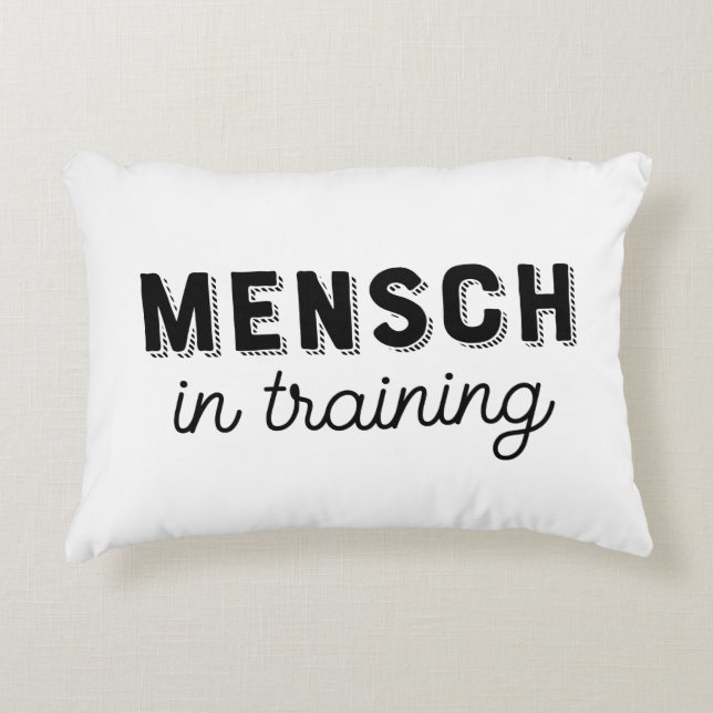 Coussins Décoratifs Oreiller à accent de nurserie Mensch en formation (Devant)