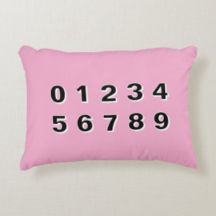 Coussins Décoratifs Oreiller accent Alphabet et Nombres Rose