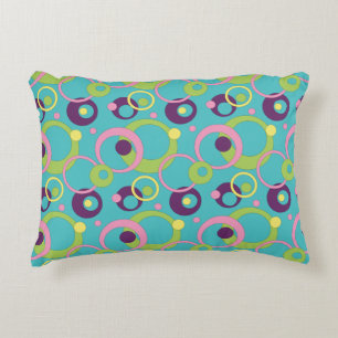 Coussins Décoratifs Oreiller accentué de cercles bleus funky