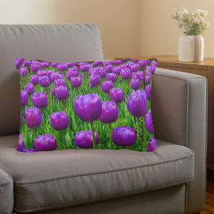 Coussins Décoratifs Oreiller accentué de tulipes violettes