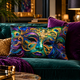 Coussins Décoratifs Oreiller accentué Masque Mardi Gras 16x12