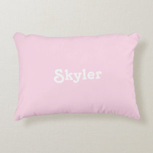 Coussins Décoratifs oreiller accentué rose clair avec nom personnalisé
