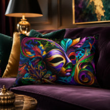 Oreiller d'accent Mardi Gras 16x12