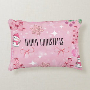 Coussins Décoratifs Oreiller de Noël rose rêveur, Fille douce Holiday❤