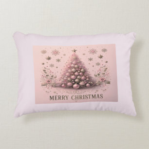 Coussins Décoratifs Oreiller décoratif Sapin de Noël rose Joyeux Noël