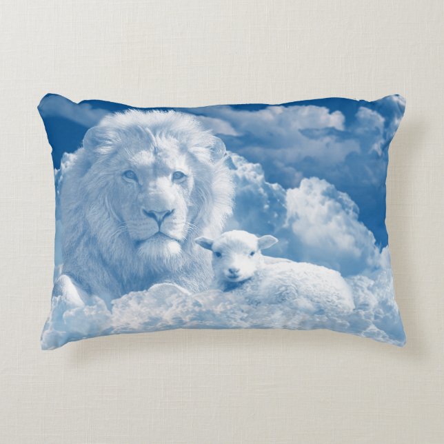 Coussins Décoratifs Oreiller Lion et Lamb (Devant)
