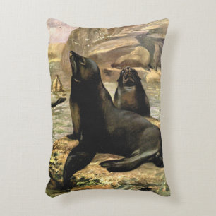 Coussins Décoratifs Otaries de Californie par CE Swan, Animaux Vintage