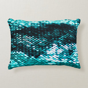 Coussins Décoratifs Paillette vert foncé texture brillante