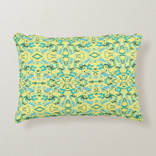 Coussins Décoratifs Paint jaune et bleu (Devant)