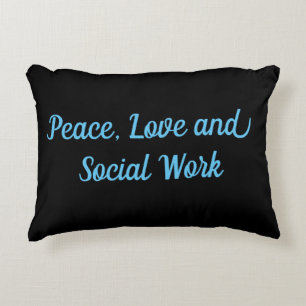 Coussins Décoratifs Paix, amour et travail social
