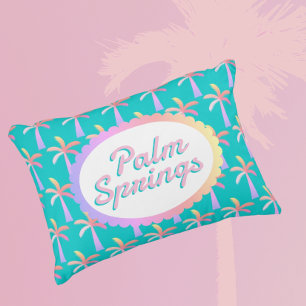 Coussins Décoratifs Palm Springs Retro Palm Springs Turquoise Blue Tro