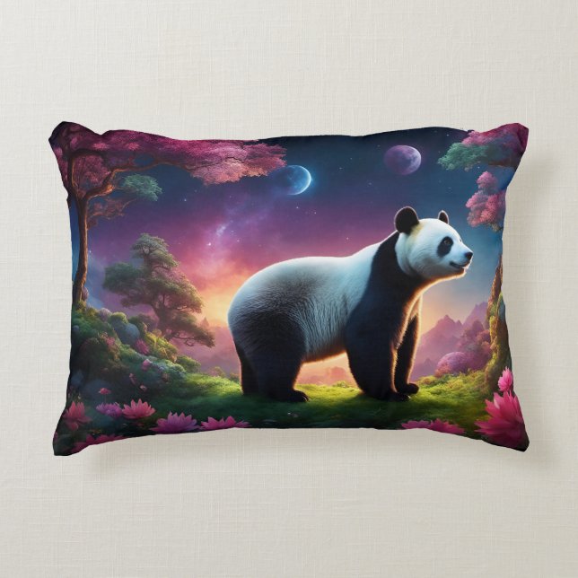 Coussins Décoratifs Panda dans un jardin d'Imaginaires (Devant)