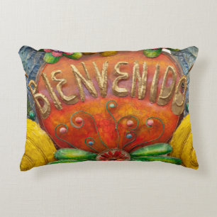 Coussins Décoratifs Panneau de bienvenue en espagnol, Mexique
