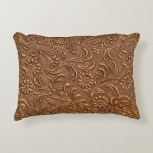 Coussins Décoratifs panneau floral gaufré, cuivre