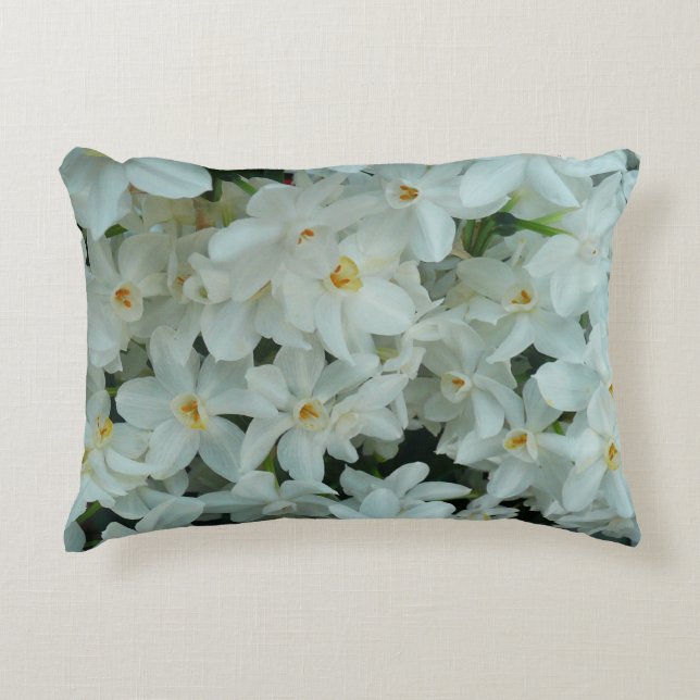 Coussins Décoratifs Paperwhite Narcissus Fleurs blanches délicates (Devant)