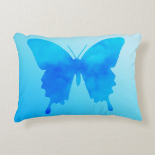 Coussins Décoratifs Papillon aquarelle - Nuances de bleu ciel