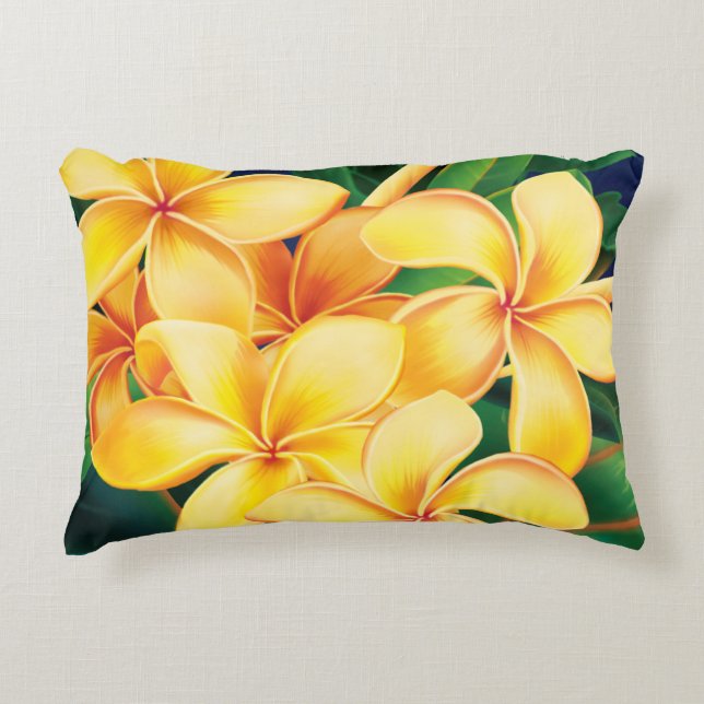 Coussins Décoratifs Paradis tropical Plumeria Hawaiian (Devant)