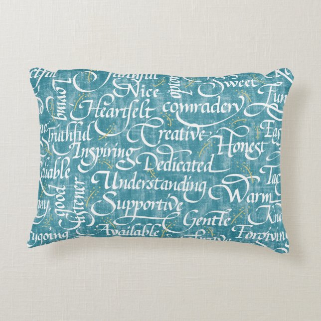 Coussins Décoratifs Paroles de l'amitié Calligraphie Bestie (Dos)