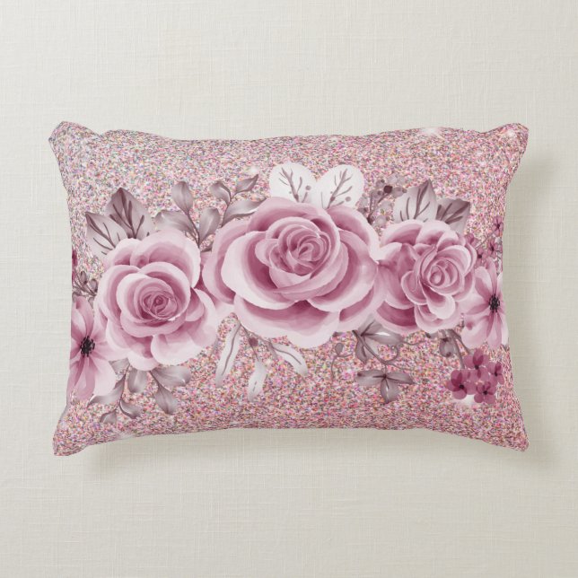 Coussins Décoratifs Parties scintillant or Rose (Devant)