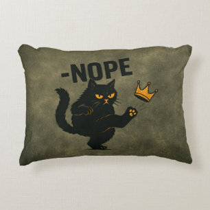 Coussins Décoratifs Pas De Rois En Amérique Chat Noir Drôle Kicking Cr