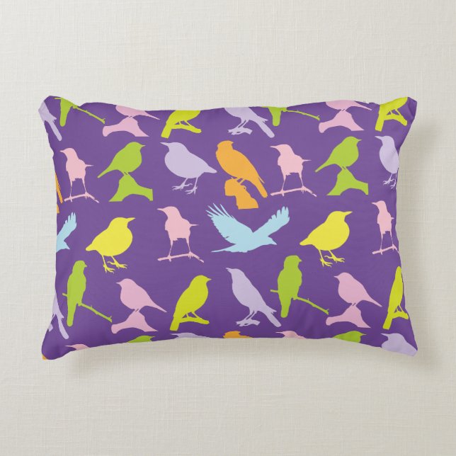 Coussins Décoratifs Pastel Coloured Variété d'oiseaux Motif (Devant)