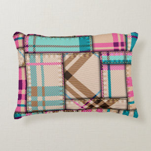 Coussins Décoratifs Patchwork Plaid, Vintage Arrière - plan sans coutu