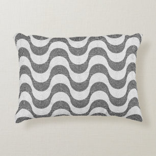 Coussins Décoratifs Pavés portugais vagues noir et blanc