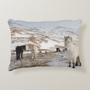 Coussins Décoratifs Paysage avec des chevaux islandais