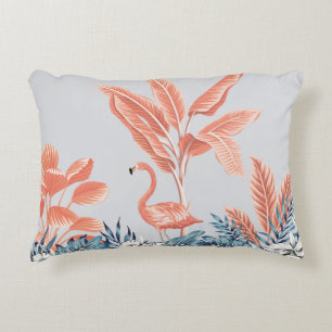 Coussins Décoratifs Paysage botanique vintage tropical, palmier rose