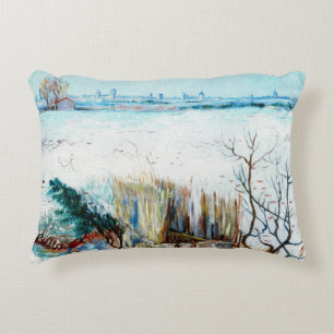 Coussins Décoratifs Paysage enneigé avec Arles par Vincent van Gogh