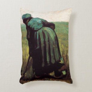 Coussins Décoratifs Paysanne en train de creuser par Vincent van Gogh