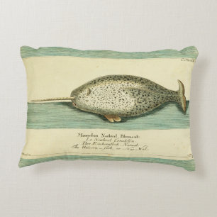 Coussins Décoratifs Peinture à l'aquarelle de baleine ancienne Narwhal