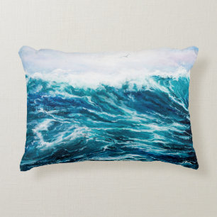 Coussins Décoratifs  peinture à l'huile montrant les vagues de l'océan