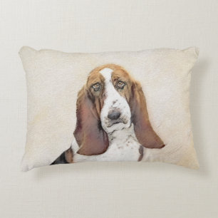 Coussins Décoratifs Peinture Basset Hound - Art de chien original mign