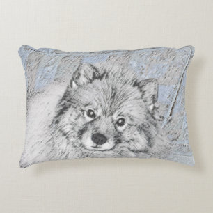 Coussins Décoratifs Peinture Keeshond Beth - Joli art original chien