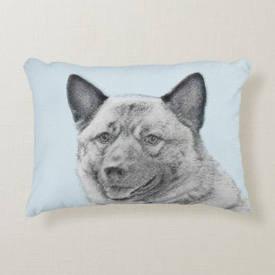 Coussins Décoratifs Peinture norvégienne Elkhound - Art original Chien